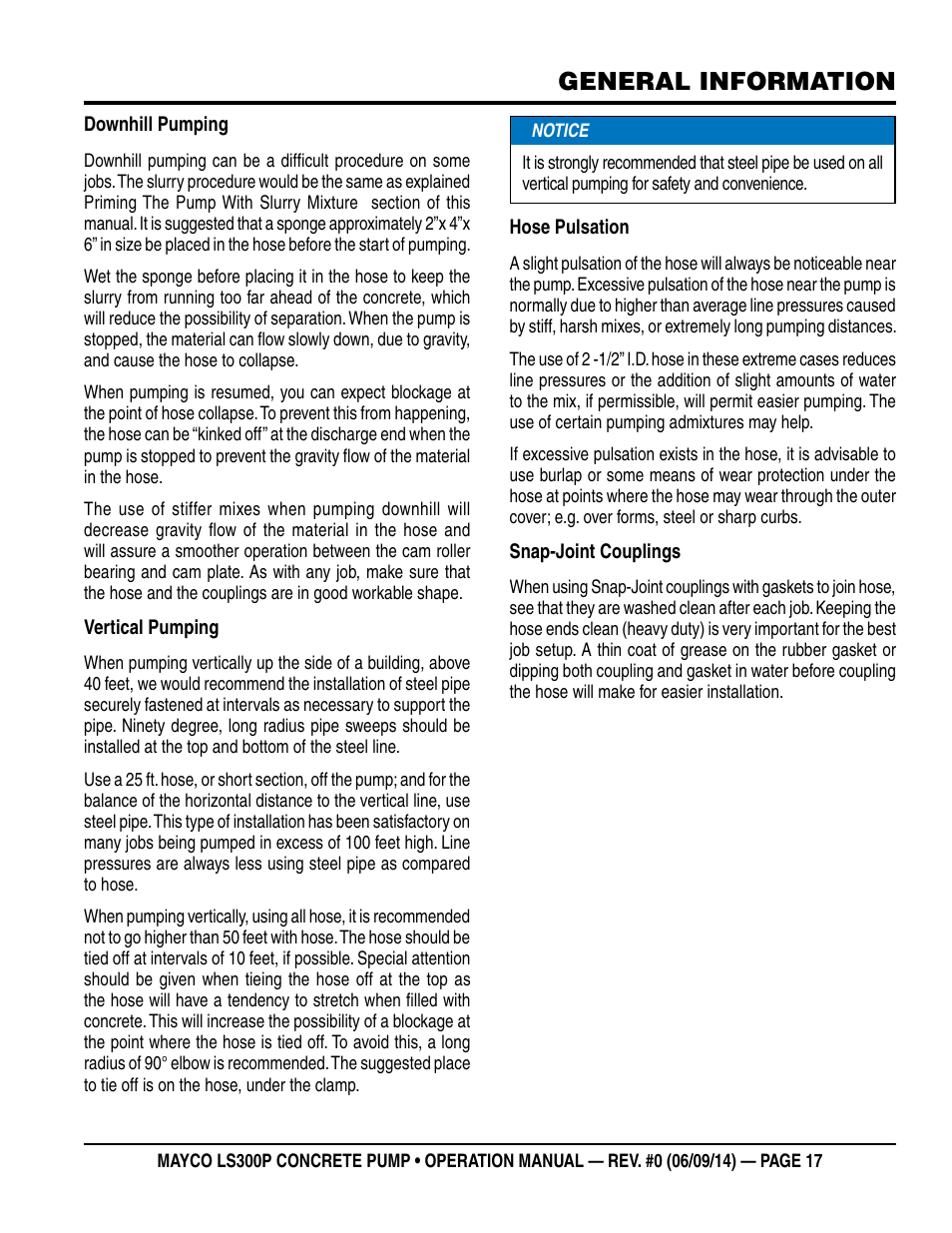 General information | Multiquip LS-300P User Manual | Page 17 / 90