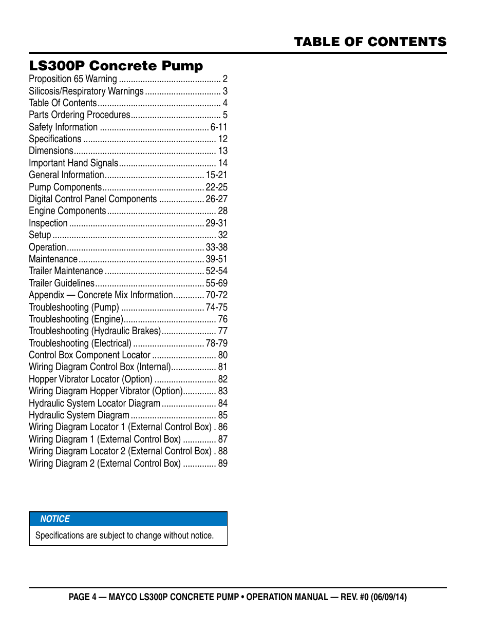 Multiquip LS-300P User Manual | Page 4 / 90
