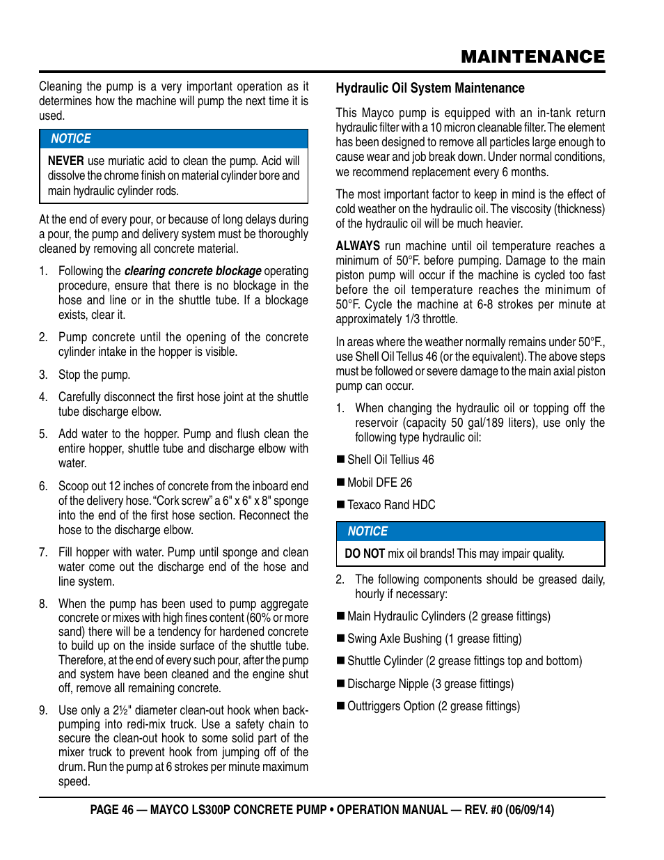 Maintenance | Multiquip LS-300P User Manual | Page 46 / 90