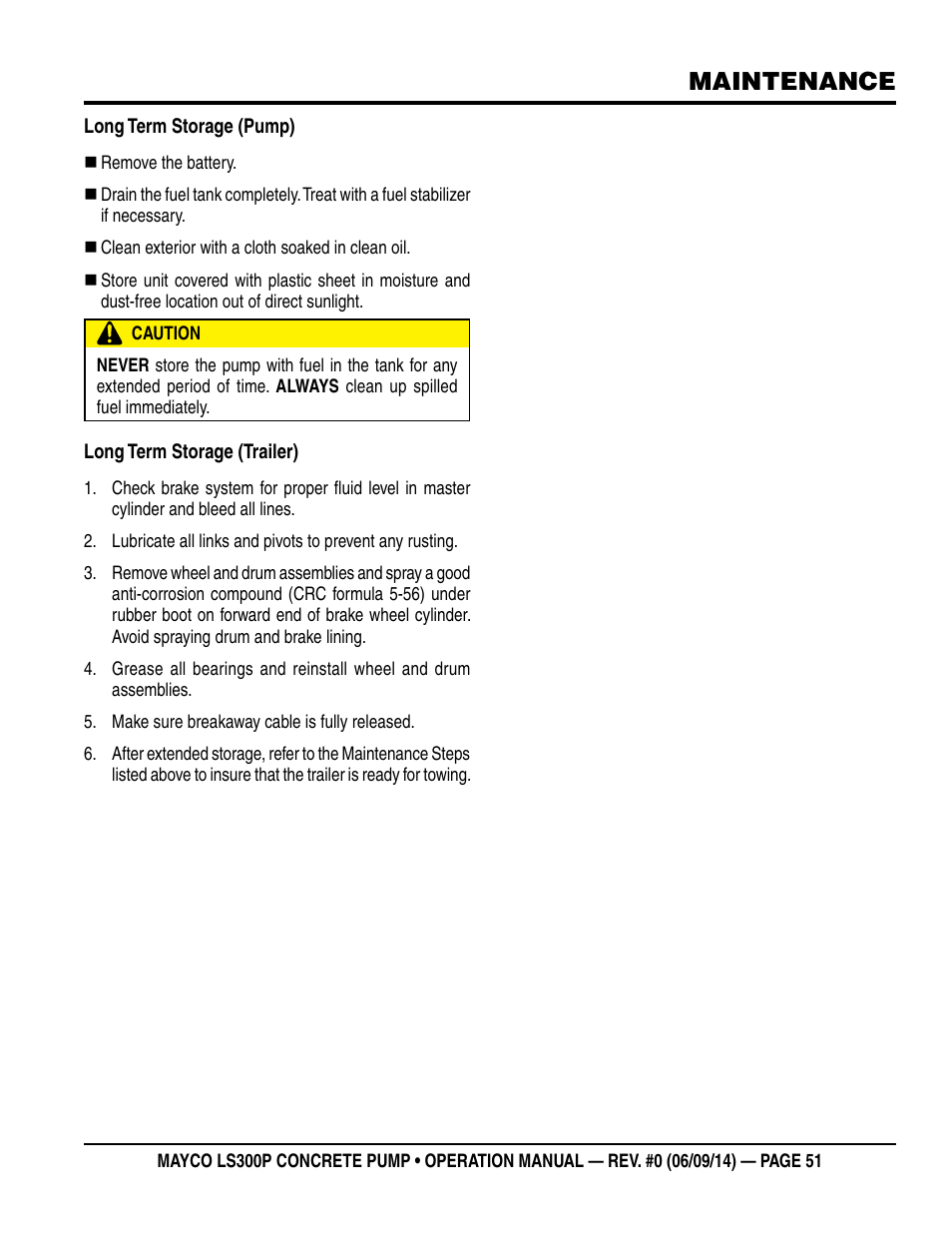 Maintenance | Multiquip LS-300P User Manual | Page 51 / 90
