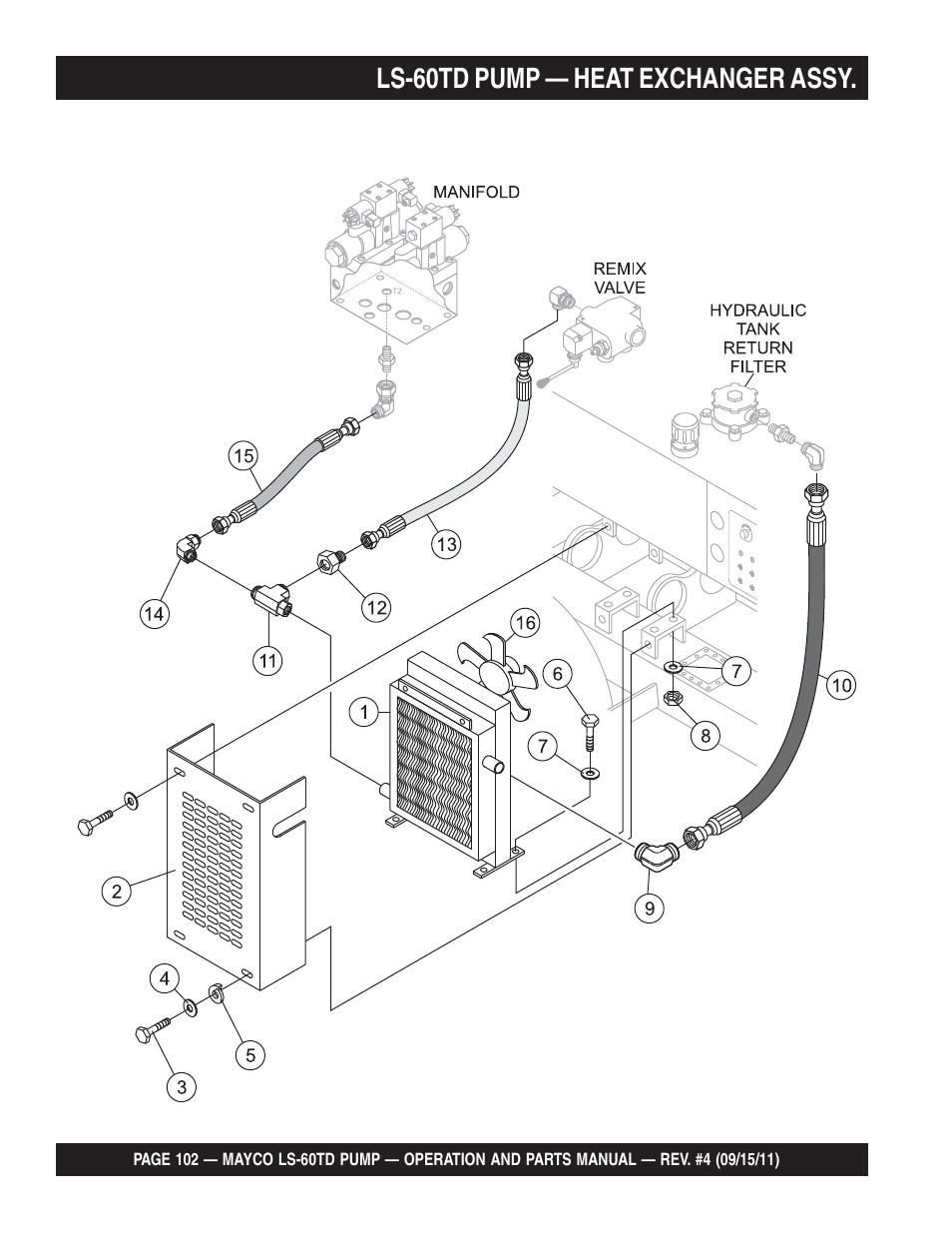 Ls-60td pump — heat exchanger assy | Multiquip LS-60TD User Manual | Page 102 / 138