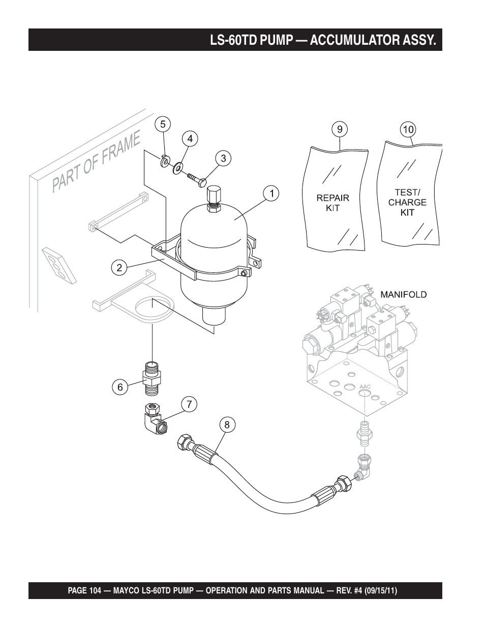 Ls-60td pump — accumulator assy | Multiquip LS-60TD User Manual | Page 104 / 138