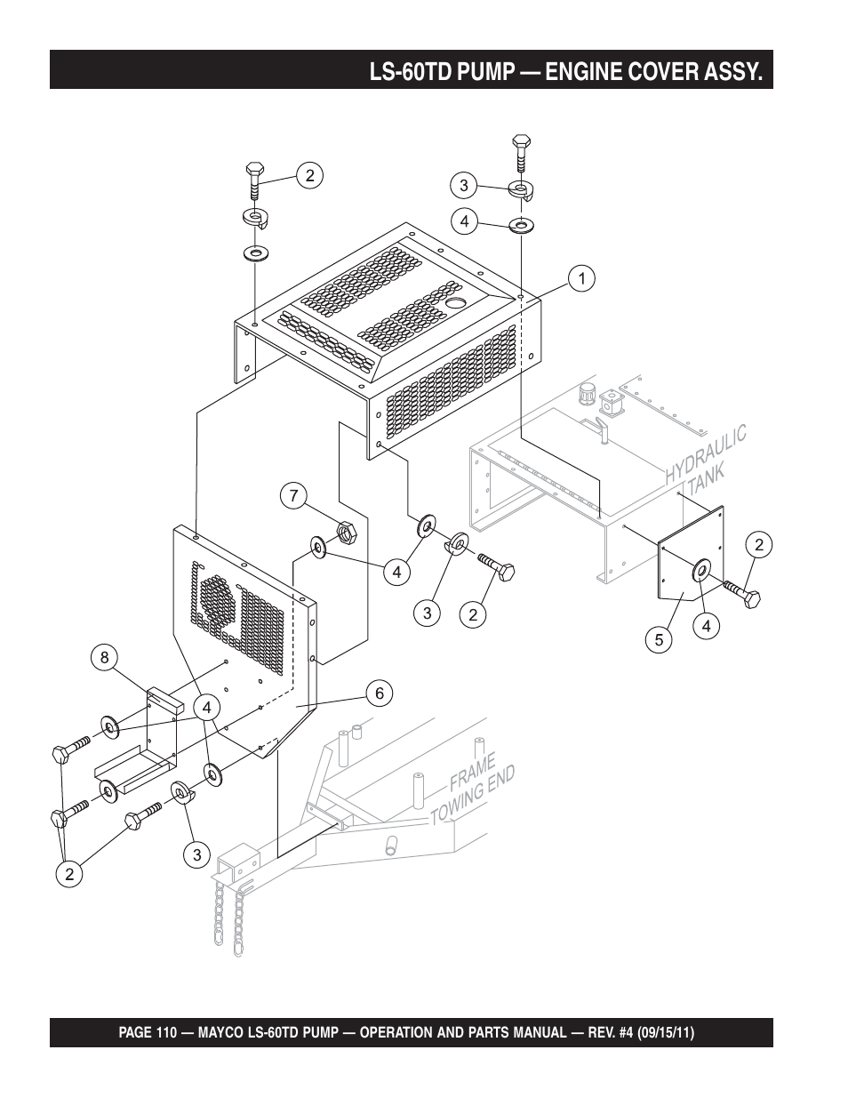 Ls-60td pump — engine cover assy | Multiquip LS-60TD User Manual | Page 110 / 138