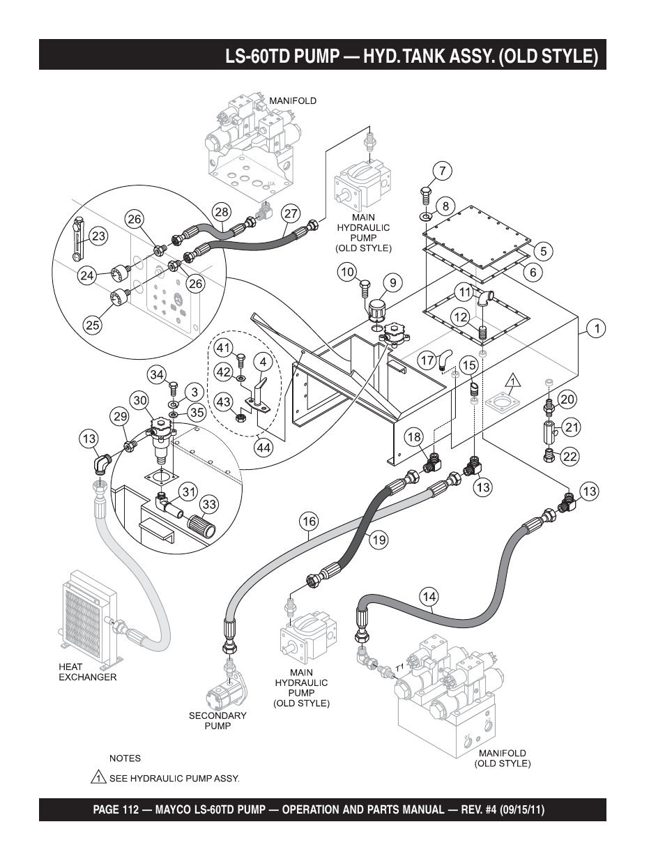Ls-60td pump — hyd. tank assy. (old style) | Multiquip LS-60TD User Manual | Page 112 / 138
