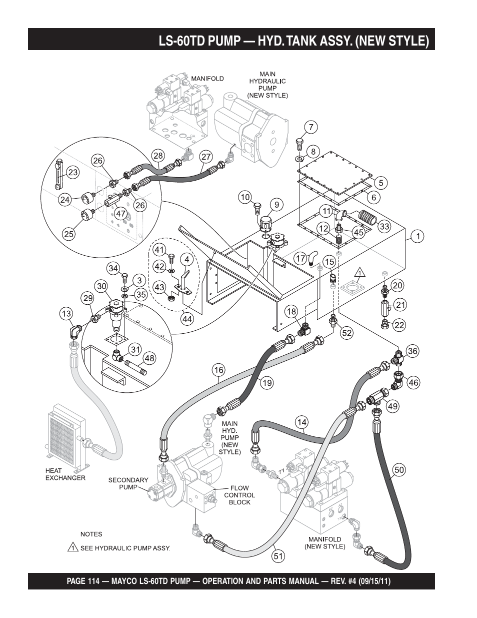 Ls-60td pump — hyd. tank assy. (new style) | Multiquip LS-60TD User Manual | Page 114 / 138