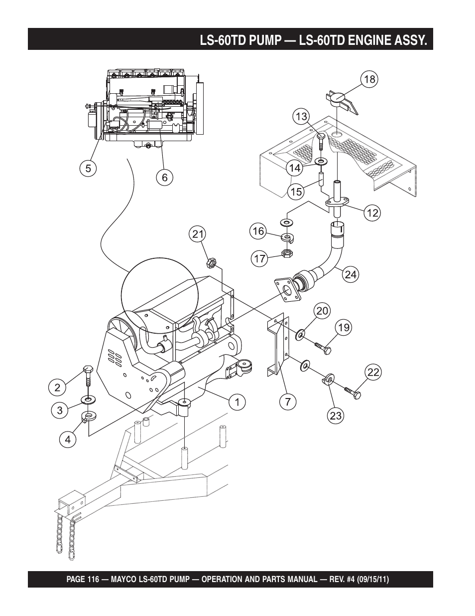Ls-60td pump — ls-60td engine assy | Multiquip LS-60TD User Manual | Page 116 / 138