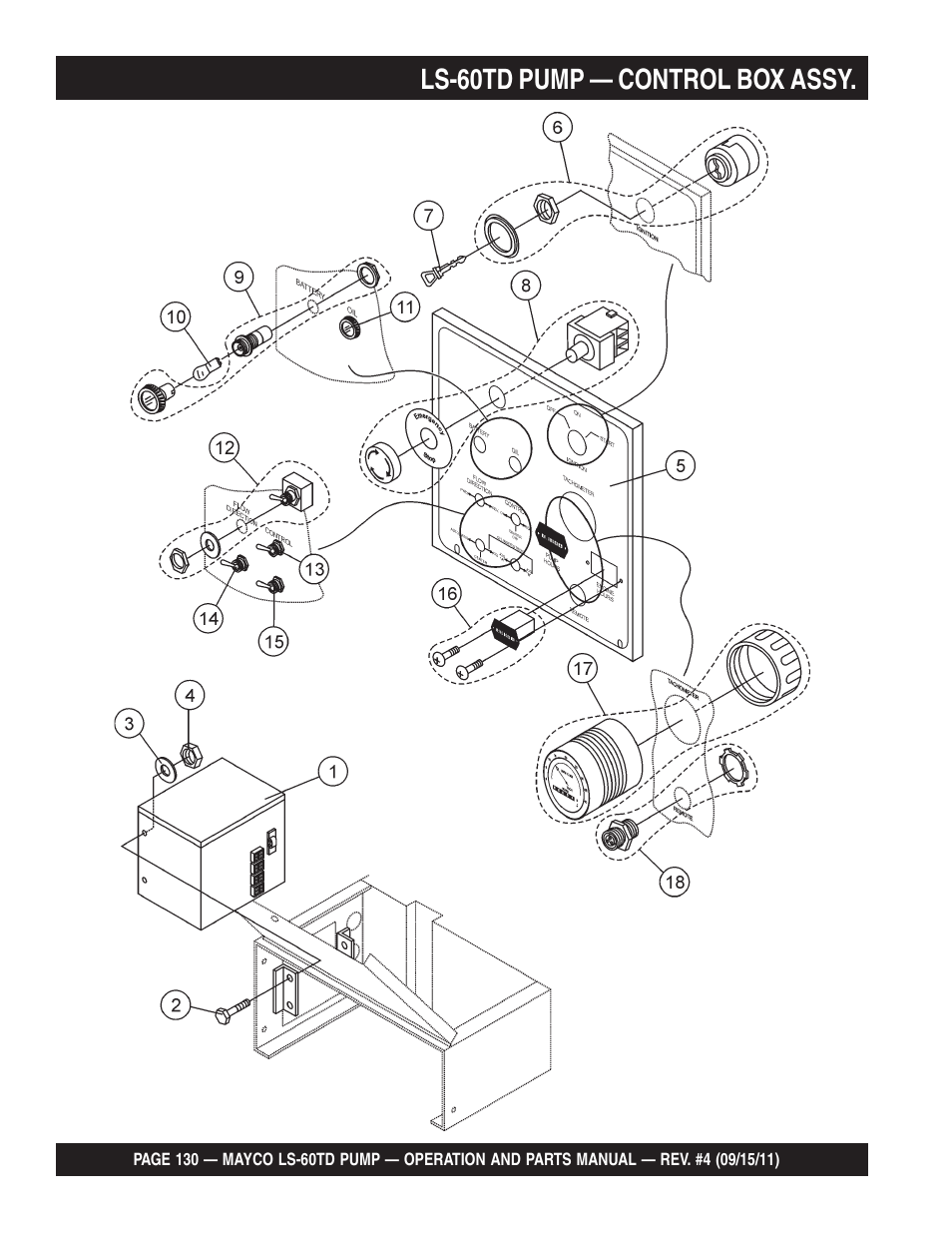 Ls-60td pump — control box assy | Multiquip LS-60TD User Manual | Page 130 / 138