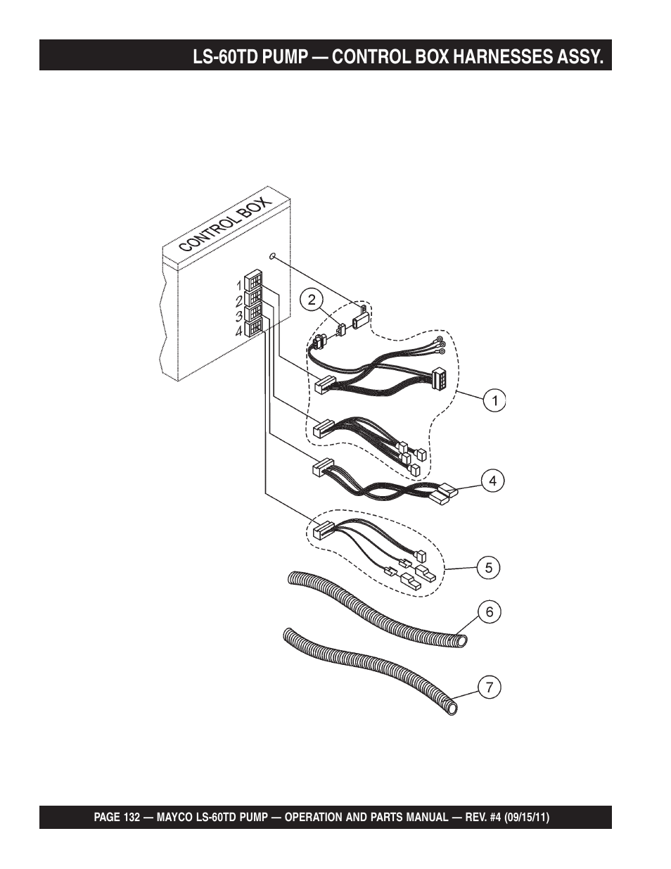 Ls-60td pump — control box harnesses assy | Multiquip LS-60TD User Manual | Page 132 / 138
