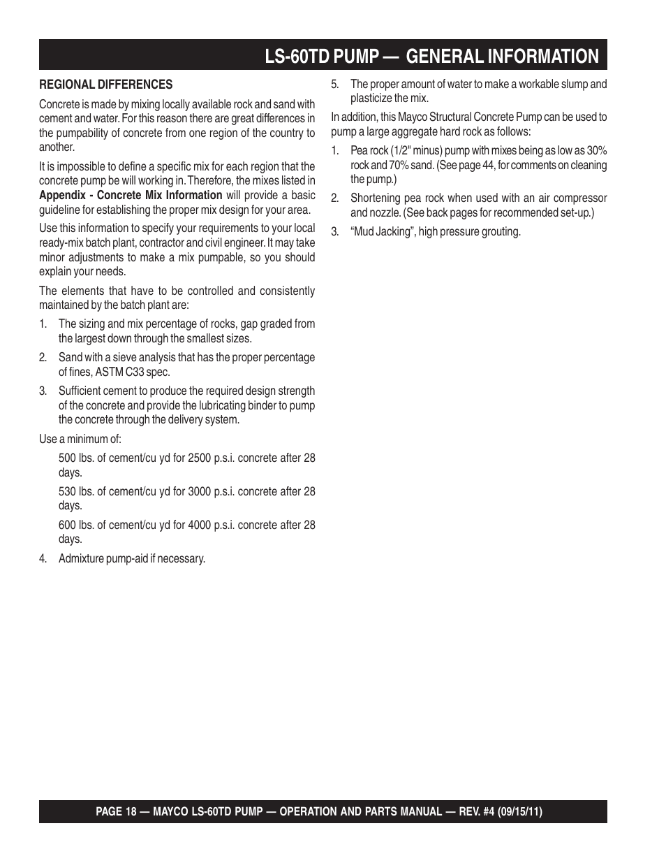 Ls-60td pump — general information | Multiquip LS-60TD User Manual | Page 18 / 138