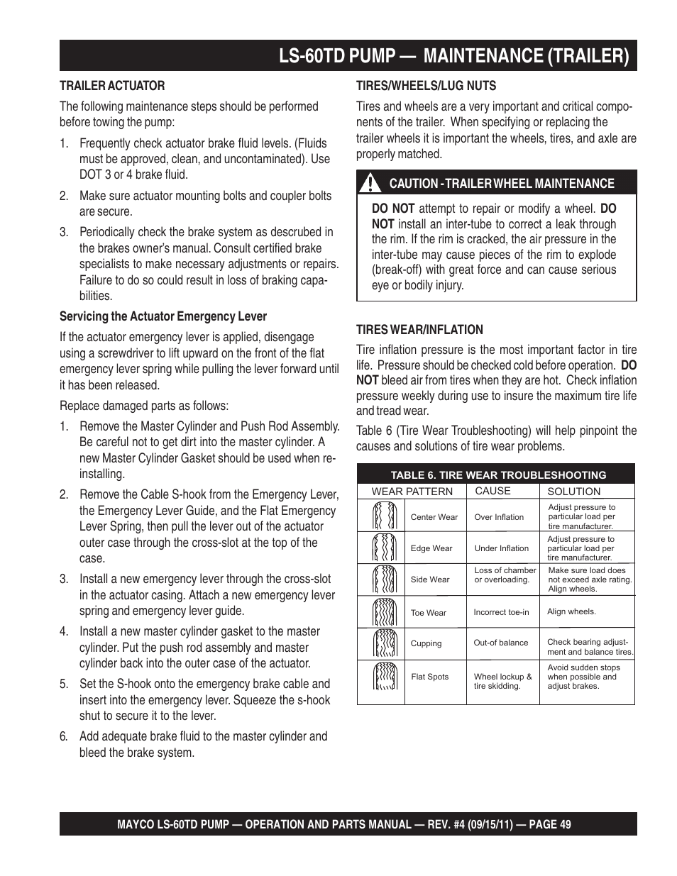 Ls-60td pump — maintenance (trailer) | Multiquip LS-60TD User Manual | Page 49 / 138