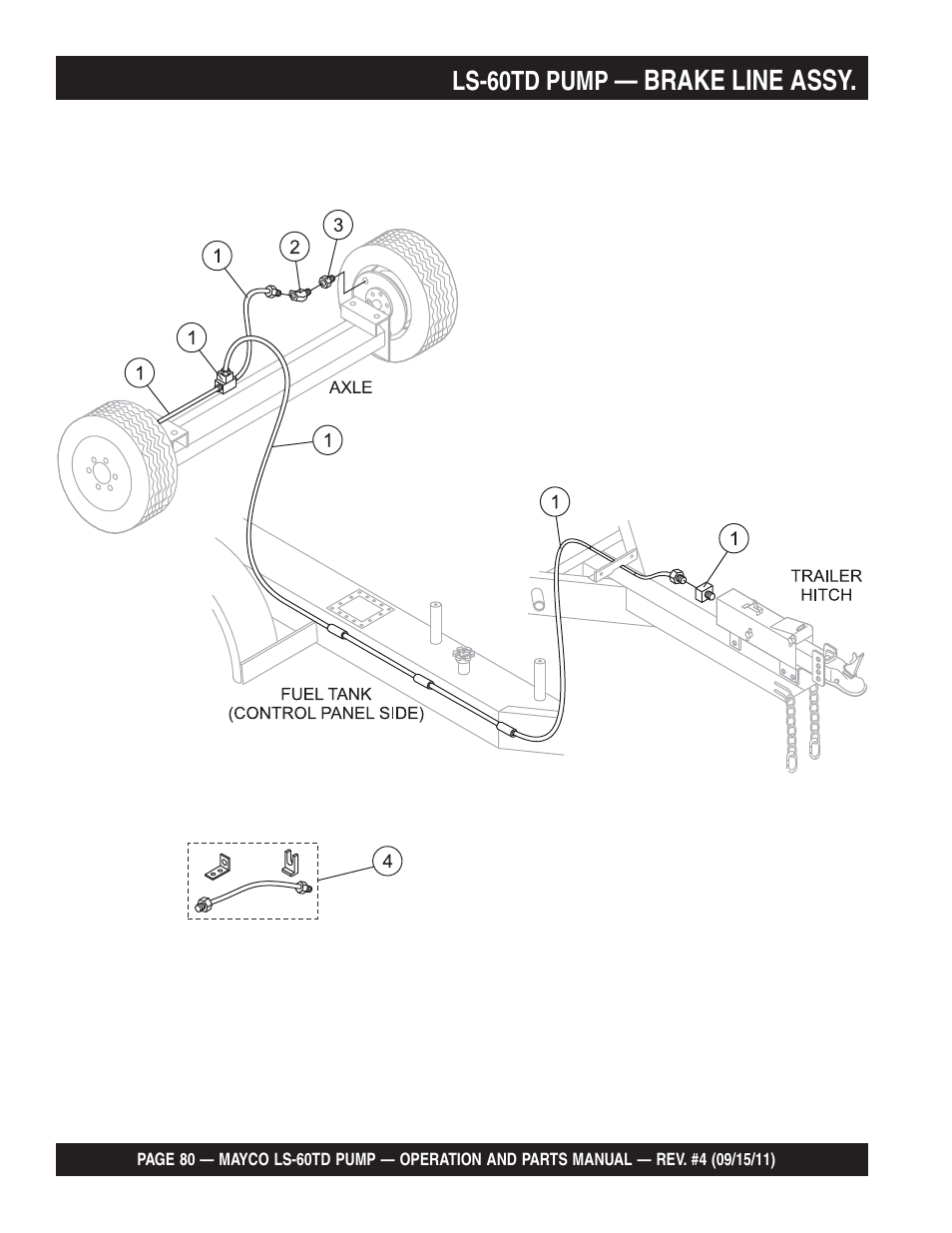Brake line assy | Multiquip LS-60TD User Manual | Page 80 / 138