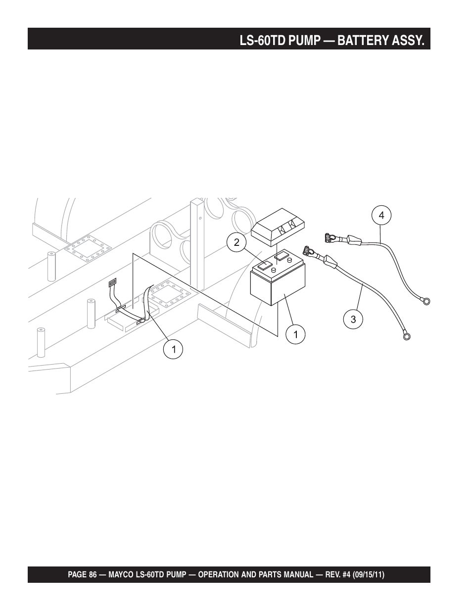 Ls-60td pump — battery assy | Multiquip LS-60TD User Manual | Page 86 / 138