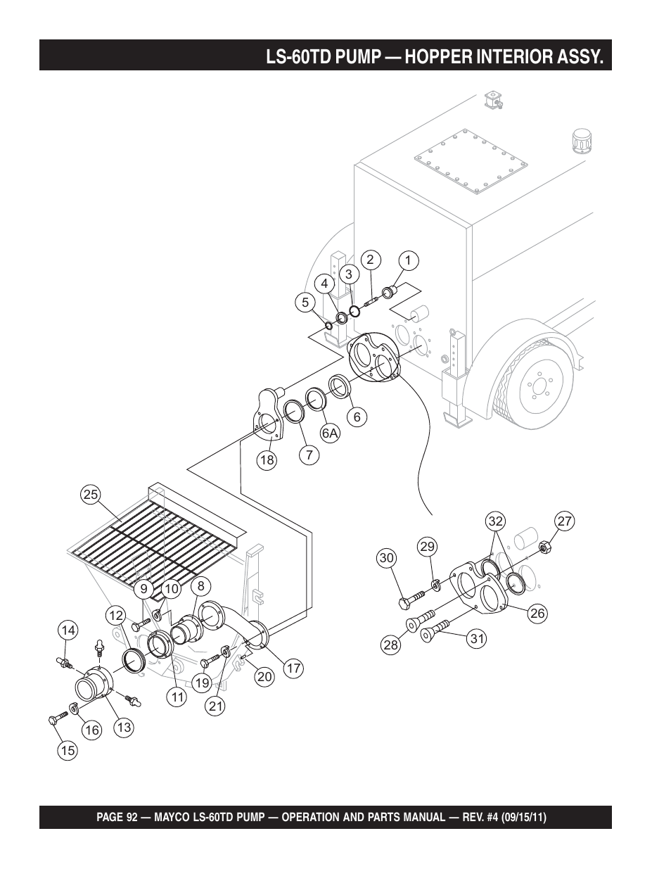 Ls-60td pump — hopper interior assy | Multiquip LS-60TD User Manual | Page 92 / 138