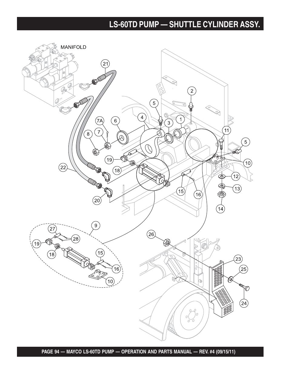 Ls-60td pump — shuttle cylinder assy | Multiquip LS-60TD User Manual | Page 94 / 138