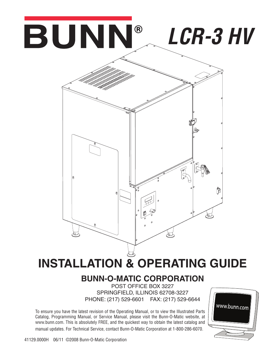 Bunn LCR-3 User Manual | 27 pages