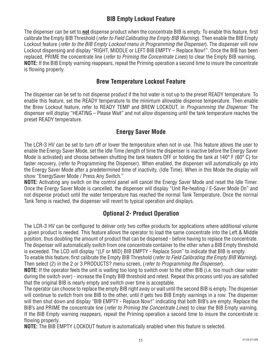 Bunn LCR-3 User Manual | Page 11 / 27