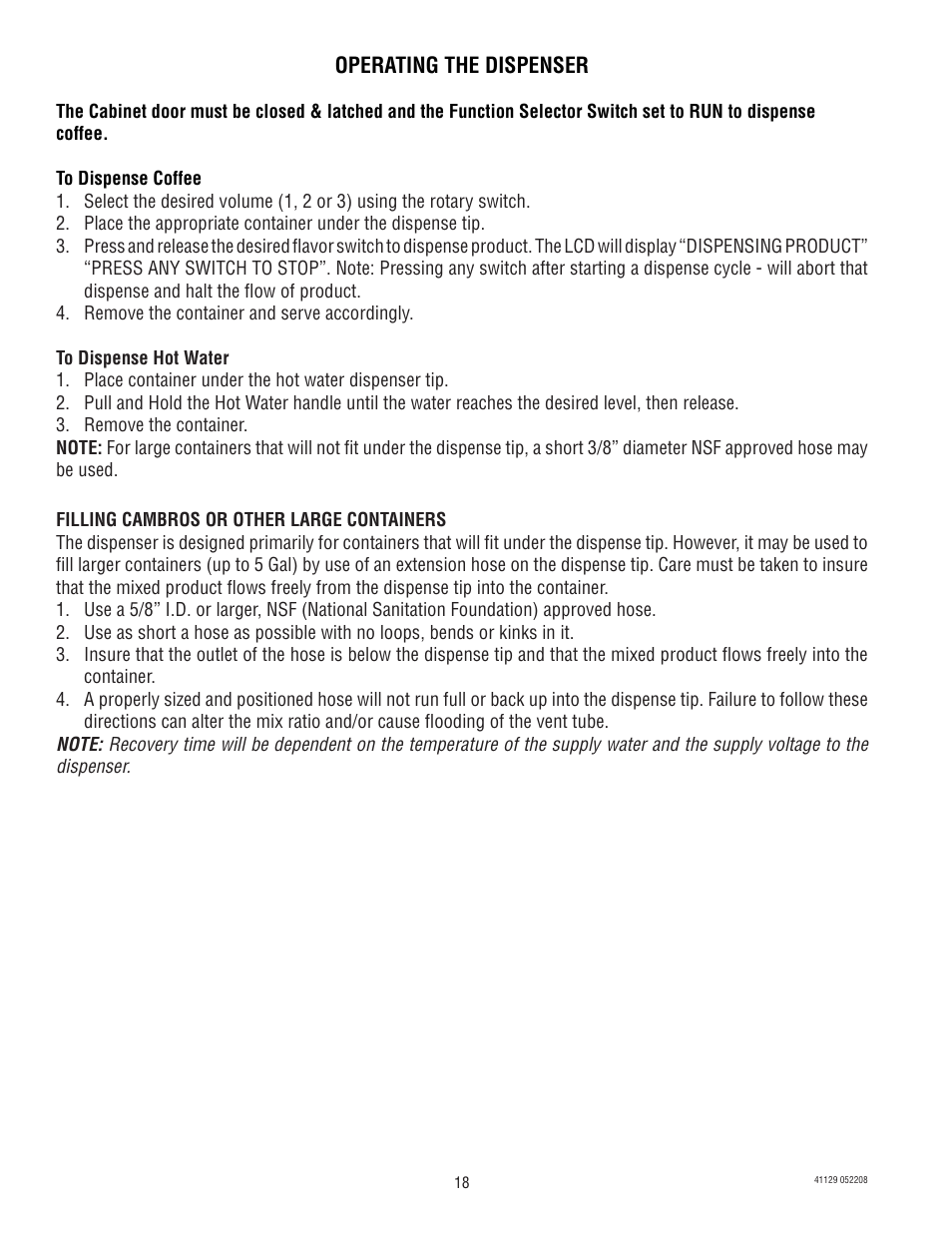 Bunn LCR-3 User Manual | Page 18 / 27