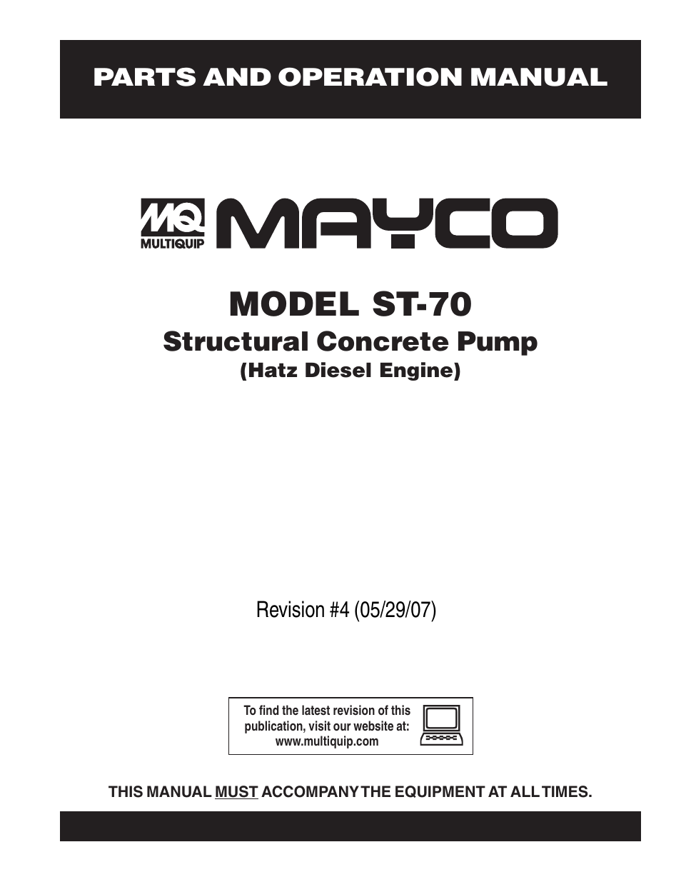Multiquip ST70 User Manual | 92 pages