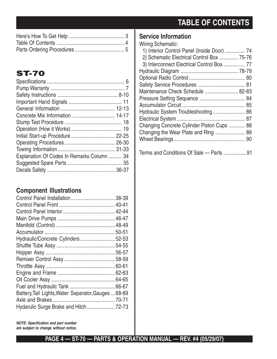 Multiquip ST70 User Manual | Page 4 / 92