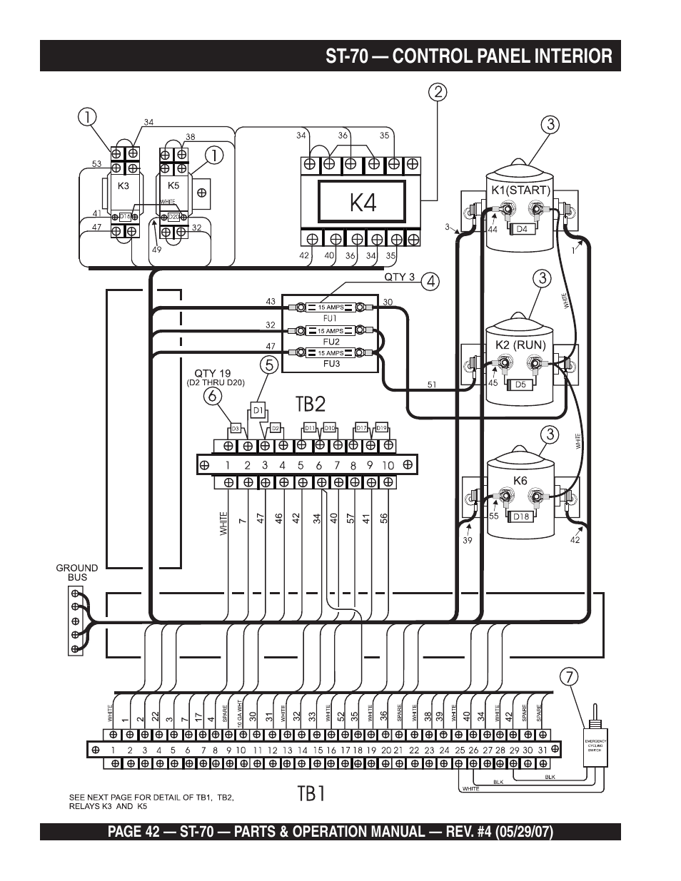 St-70 — control panel interior | Multiquip ST70 User Manual | Page 42 / 92