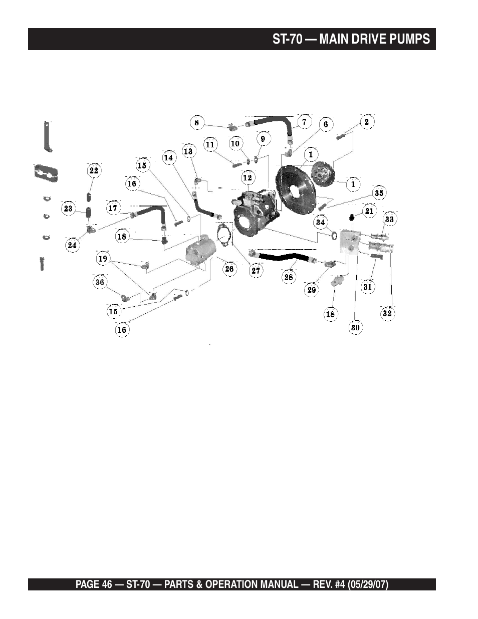St-70 — main drive pumps | Multiquip ST70 User Manual | Page 46 / 92