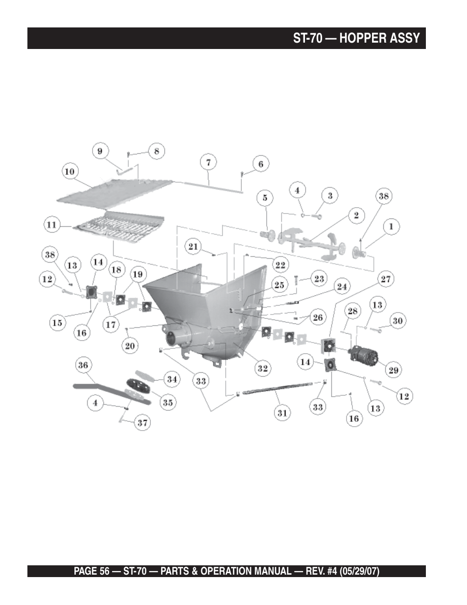 St-70 — hopper assy | Multiquip ST70 User Manual | Page 56 / 92