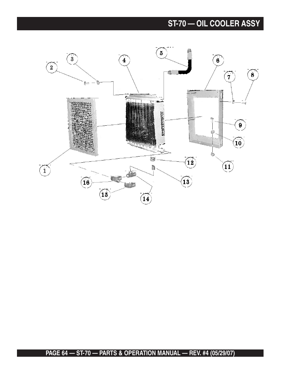 St-70 — oil cooler assy | Multiquip ST70 User Manual | Page 64 / 92