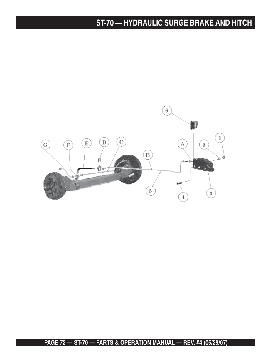 St-70 — hydraulic surge brake and hitch | Multiquip ST70 User Manual | Page 72 / 92