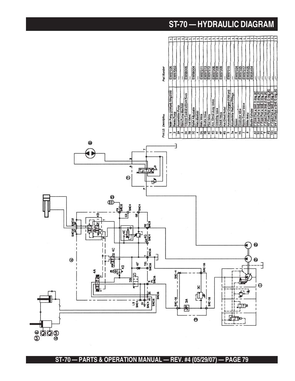 St-70 — hydraulic diagram | Multiquip ST70 User Manual | Page 79 / 92