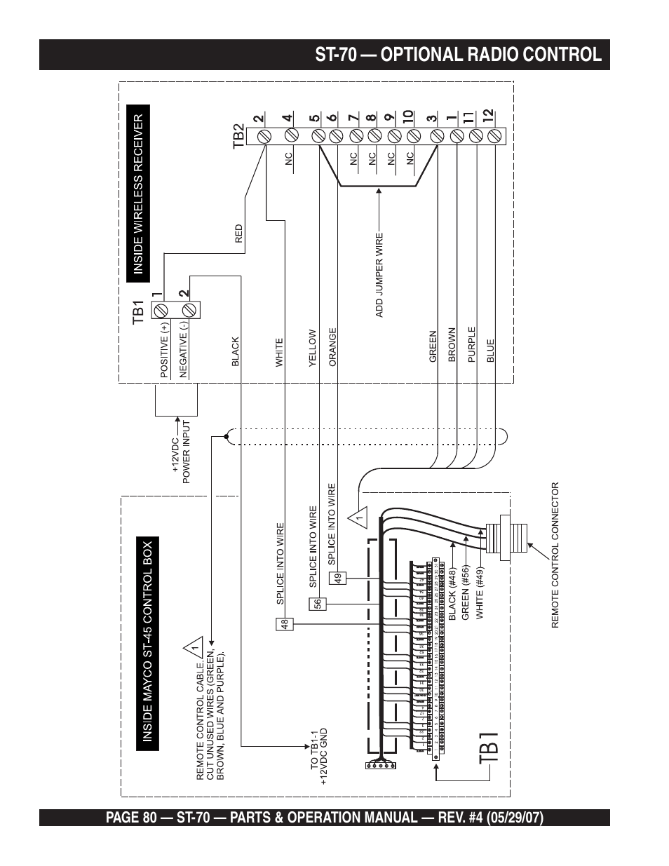 St-70 — optional radio control | Multiquip ST70 User Manual | Page 80 / 92