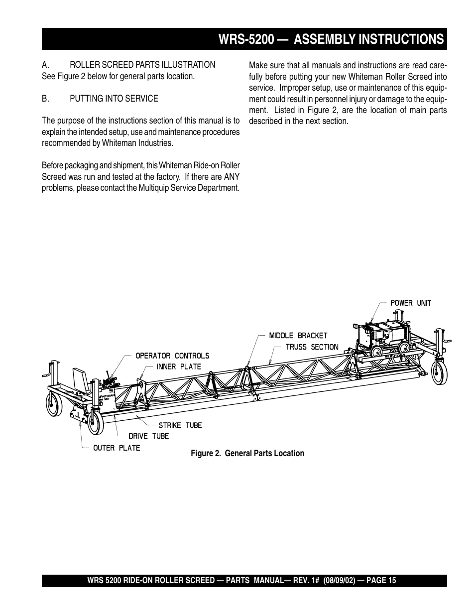 Wrs-5200 — assembly instructions | Multiquip WRS5200 User Manual | Page 15 / 66