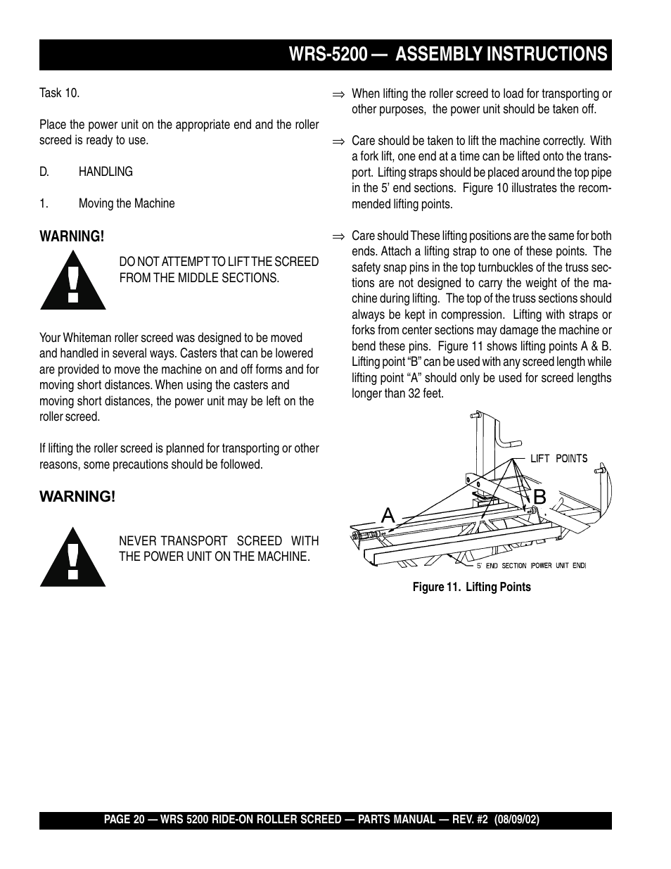 Wrs-5200 — assembly instructions | Multiquip WRS5200 User Manual | Page 20 / 66