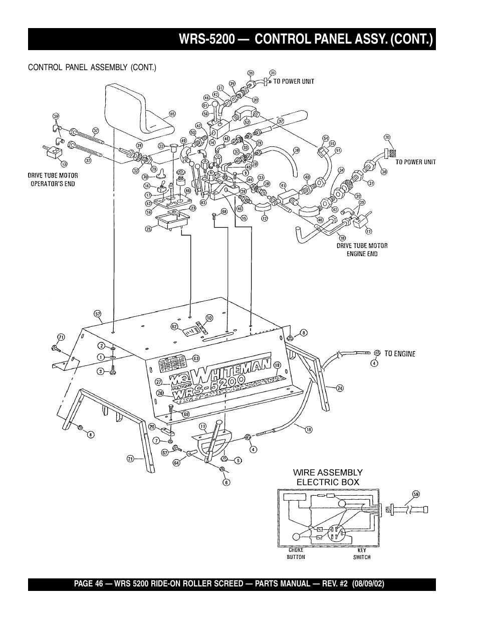 Wrs-5200 — control panel assy. (cont.) | Multiquip WRS5200 User Manual | Page 46 / 66