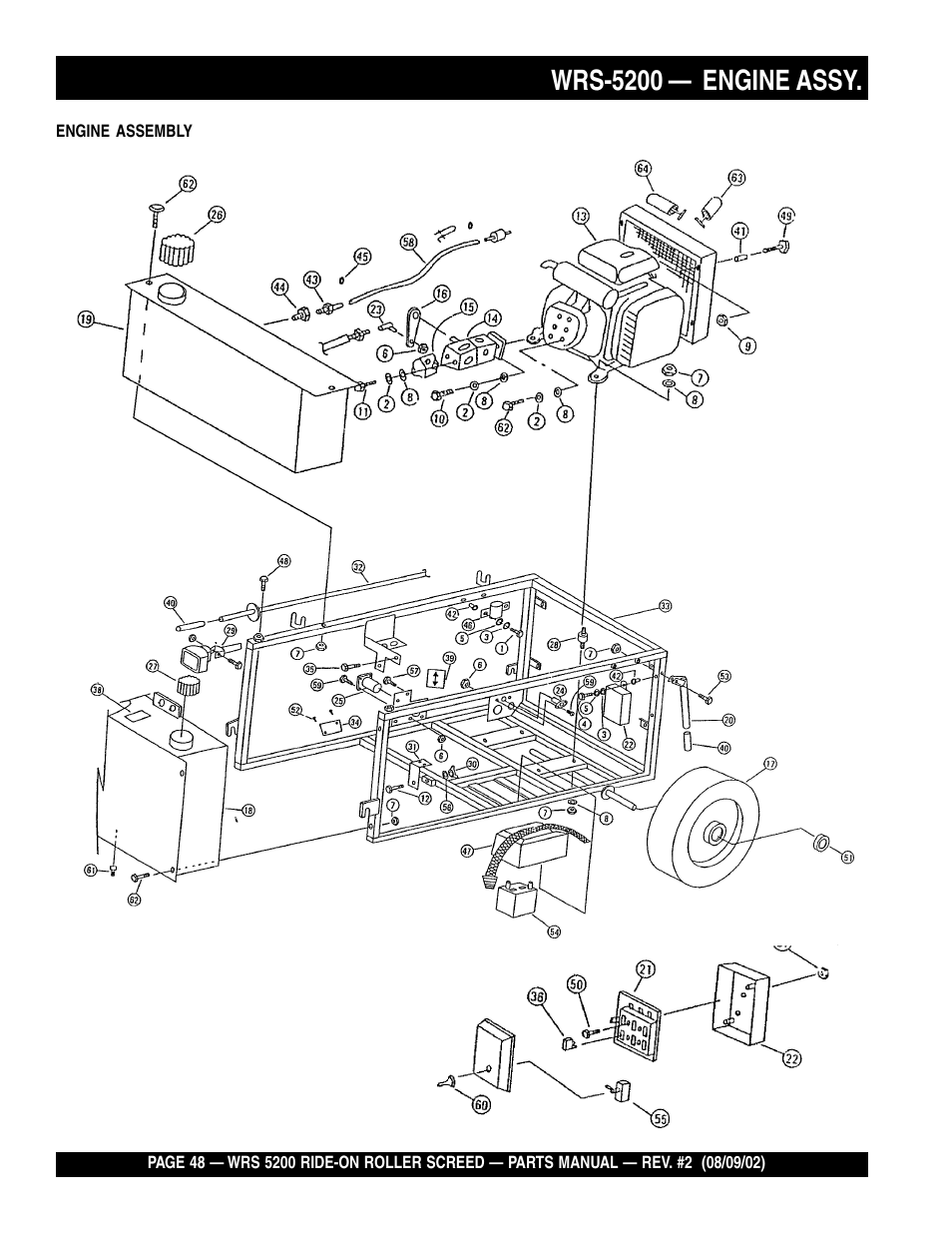 Wrs-5200 — engine assy | Multiquip WRS5200 User Manual | Page 48 / 66