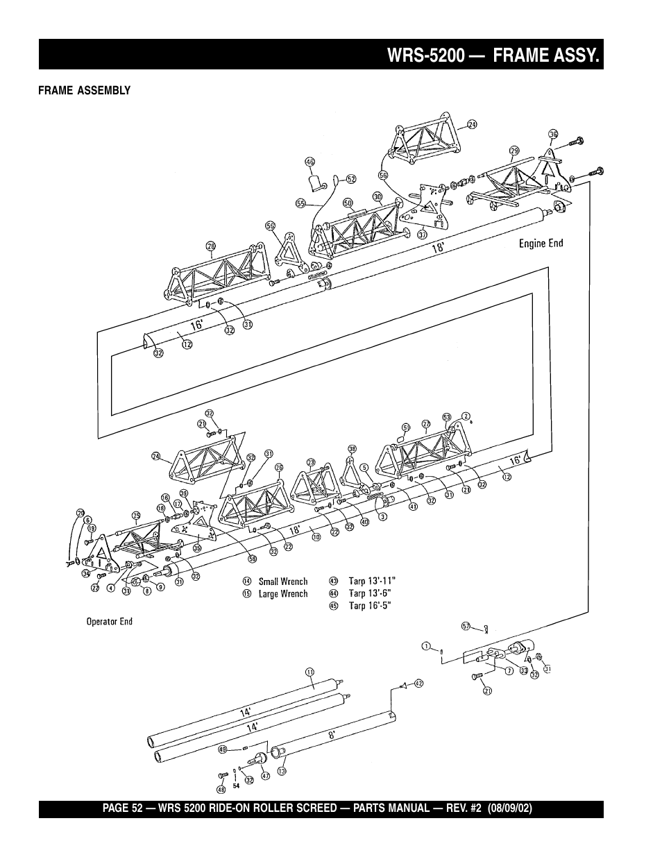Wrs-5200 — frame assy | Multiquip WRS5200 User Manual | Page 52 / 66