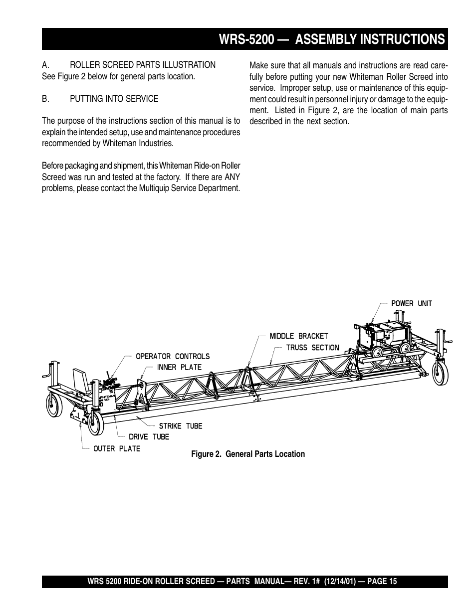 Wrs-5200 — assembly instructions | Multiquip WRS5200 (CHINA) User Manual | Page 15 / 66