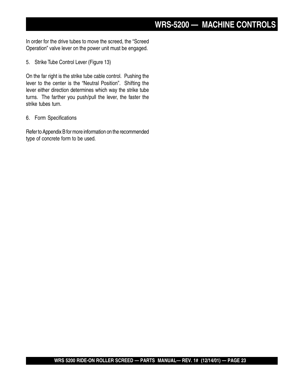 Wrs-5200 — machine controls | Multiquip WRS5200 (CHINA) User Manual | Page 23 / 66