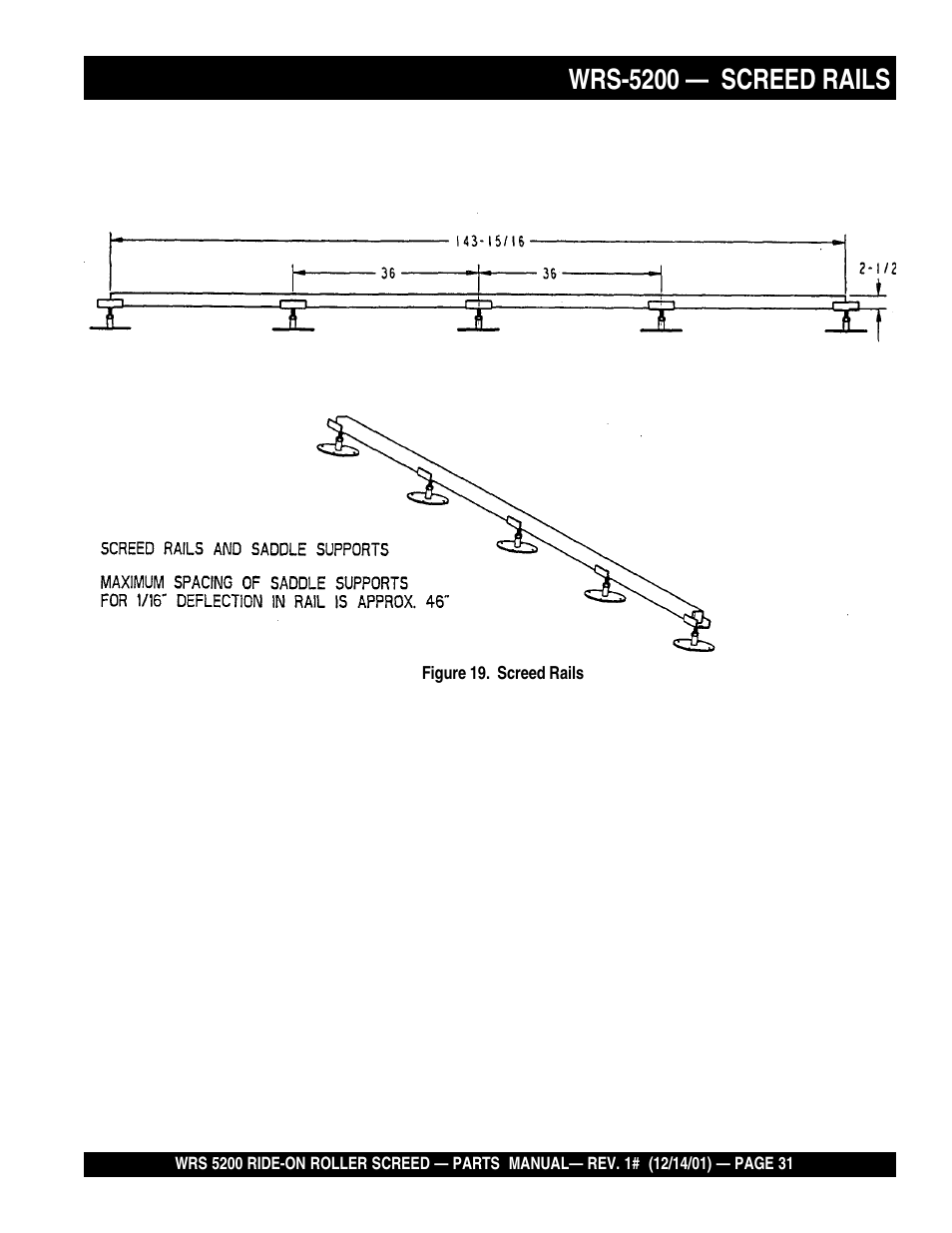 Wrs-5200 — screed rails | Multiquip WRS5200 (CHINA) User Manual | Page 31 / 66