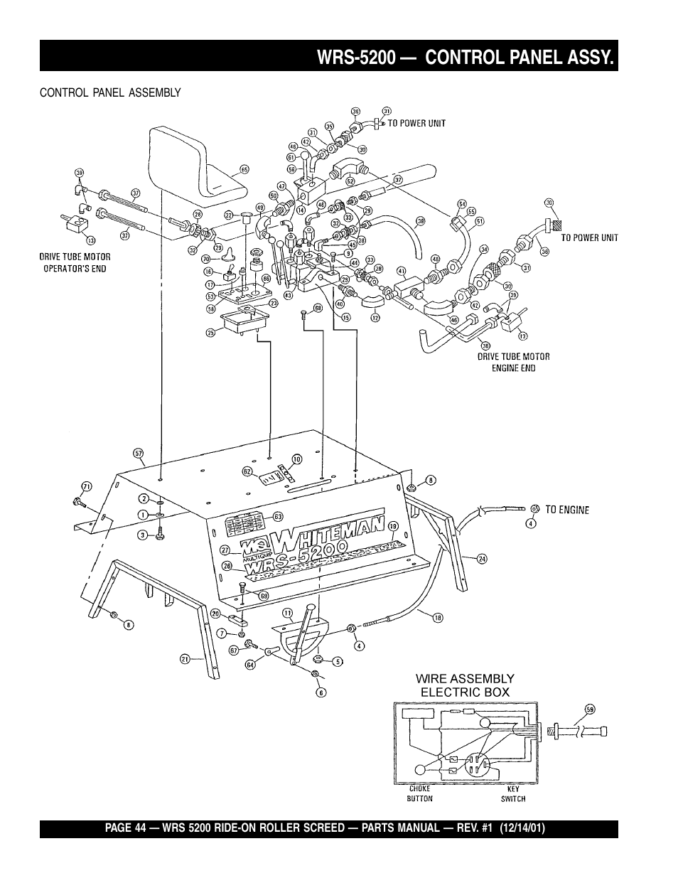 Wrs-5200 — control panel assy | Multiquip WRS5200 (CHINA) User Manual | Page 44 / 66