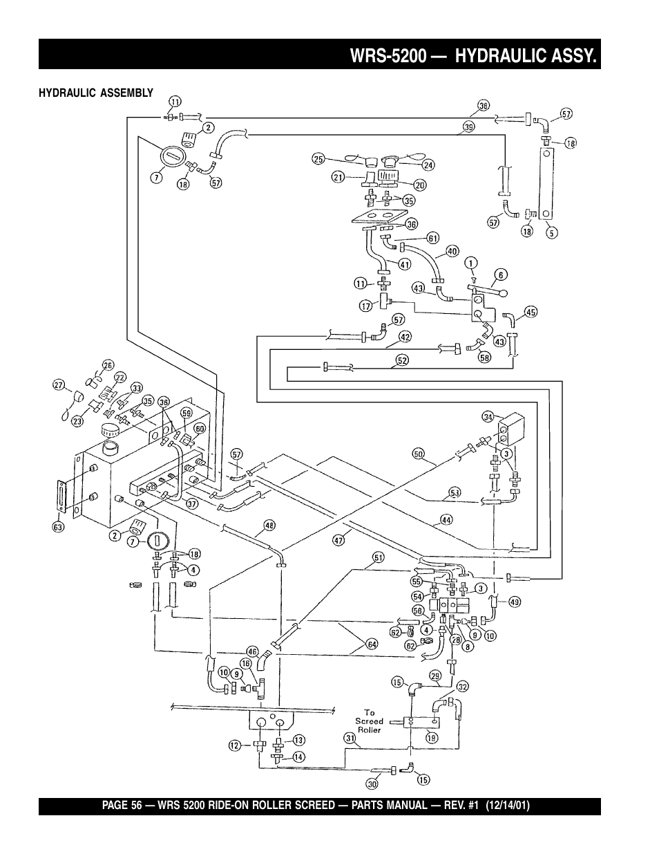Wrs-5200 — hydraulic assy | Multiquip WRS5200 (CHINA) User Manual | Page 56 / 66