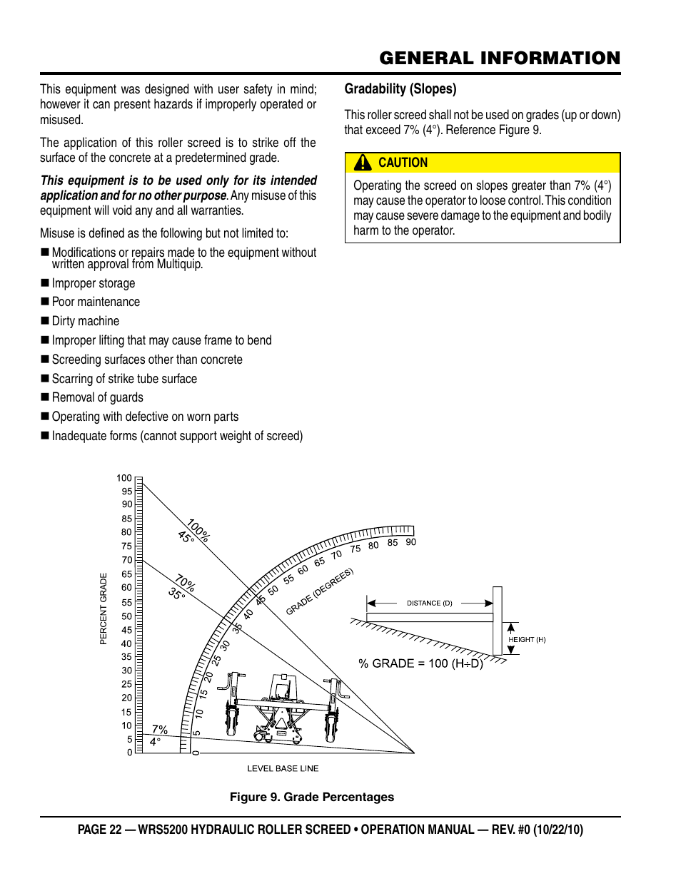 General information | Multiquip WRS5200 (ORIGINAL COPY) User Manual | Page 22 / 66