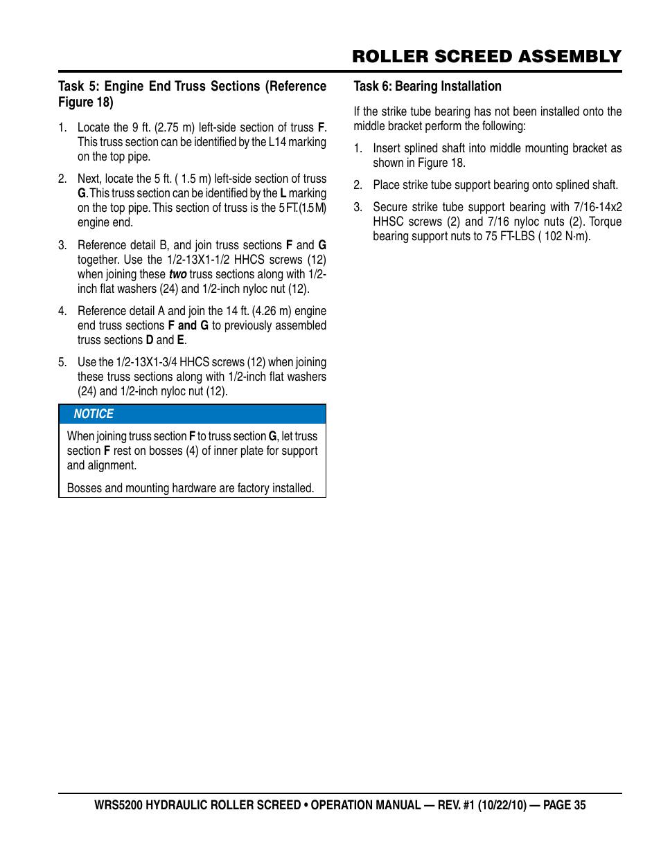 Roller screed assembly | Multiquip WRS5200 (ORIGINAL COPY) User Manual | Page 35 / 66