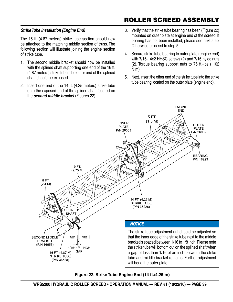 Roller screed assembly | Multiquip WRS5200 (ORIGINAL COPY) User Manual | Page 39 / 66