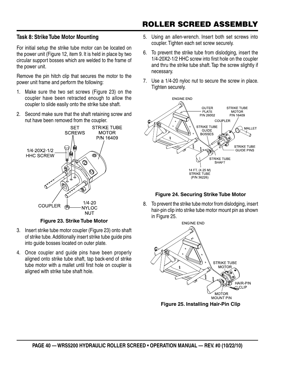 Roller screed assembly | Multiquip WRS5200 (ORIGINAL COPY) User Manual | Page 40 / 66