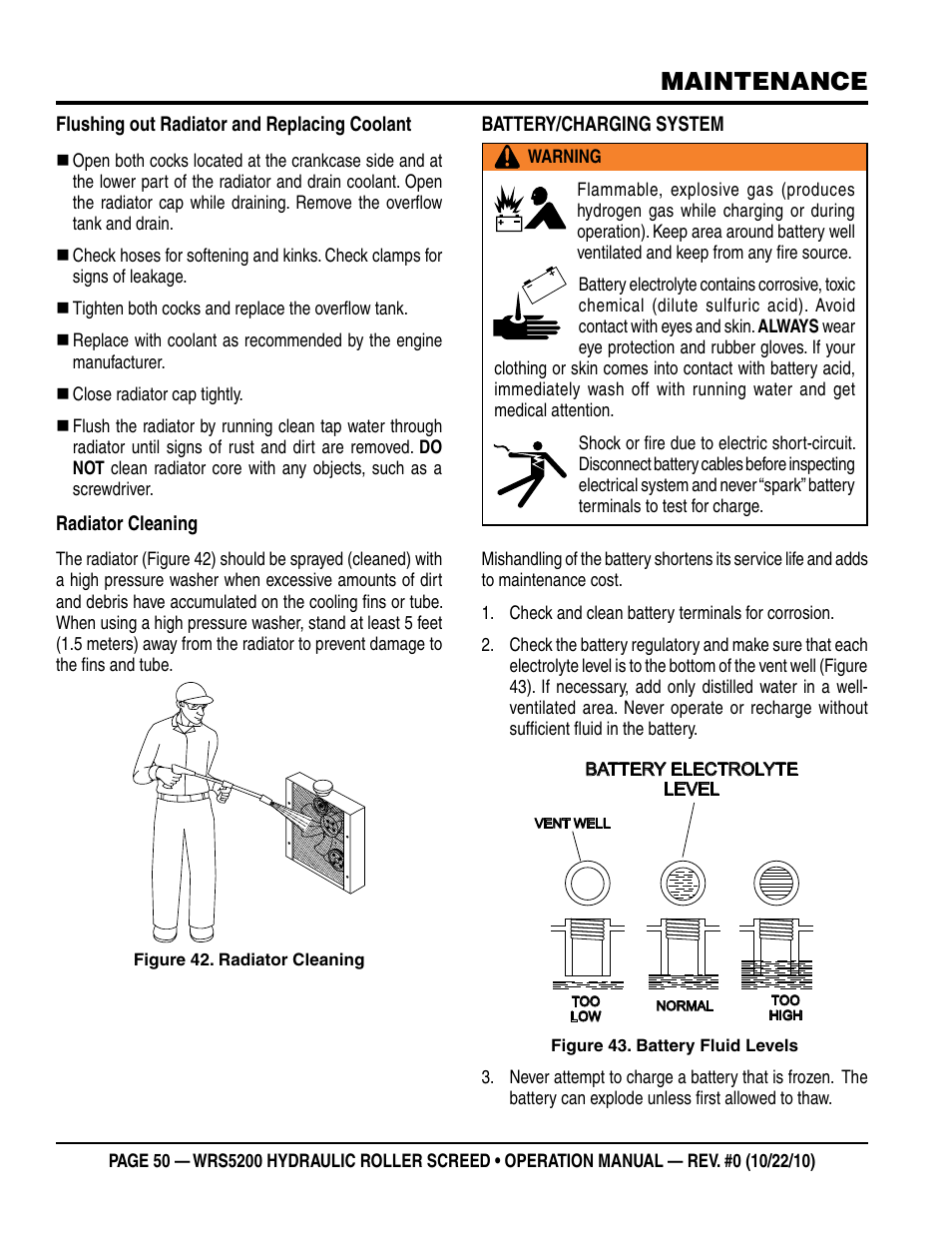 Maintenance | Multiquip WRS5200 (ORIGINAL COPY) User Manual | Page 50 / 66