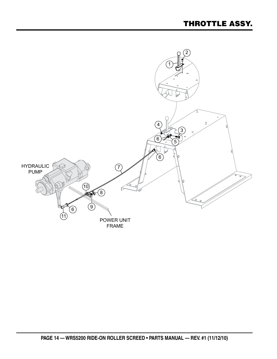 Throttle assy | Multiquip WRS5200 (VANGUARD DM950 DIESEL ENGINE) User Manual | Page 14 / 90