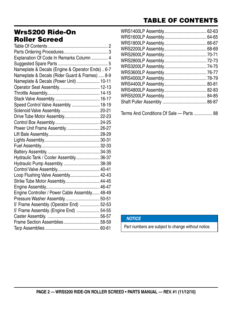 Multiquip WRS5200 (VANGUARD DM950 DIESEL ENGINE) User Manual | Page 2 / 90