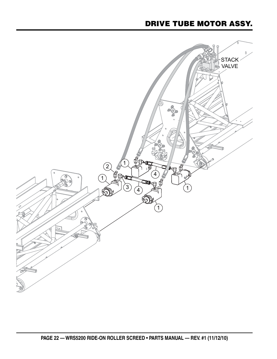 Drive tube motor assy | Multiquip WRS5200 (VANGUARD DM950 DIESEL ENGINE) User Manual | Page 22 / 90