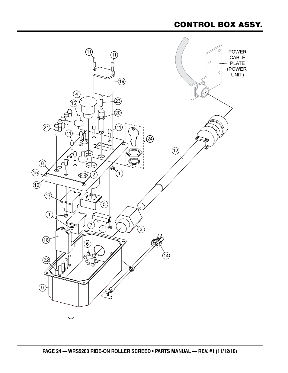 Control box assy | Multiquip WRS5200 (VANGUARD DM950 DIESEL ENGINE) User Manual | Page 24 / 90