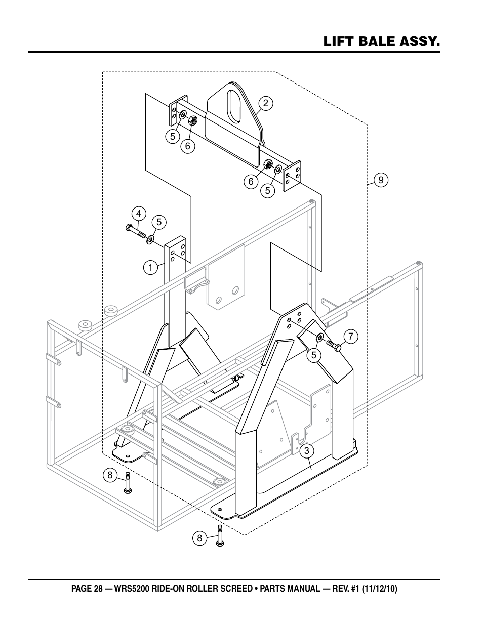 Lift bale assy | Multiquip WRS5200 (VANGUARD DM950 DIESEL ENGINE) User Manual | Page 28 / 90